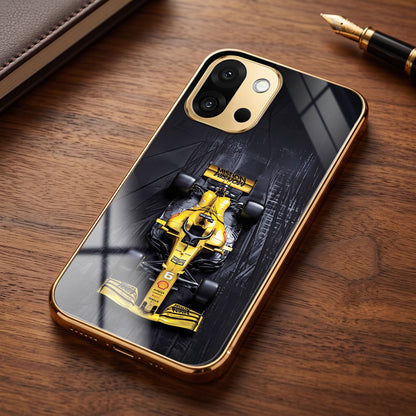 OnePlus 13s 5G F1 Racing Car Gold Electroplated Glass Phone Back Case