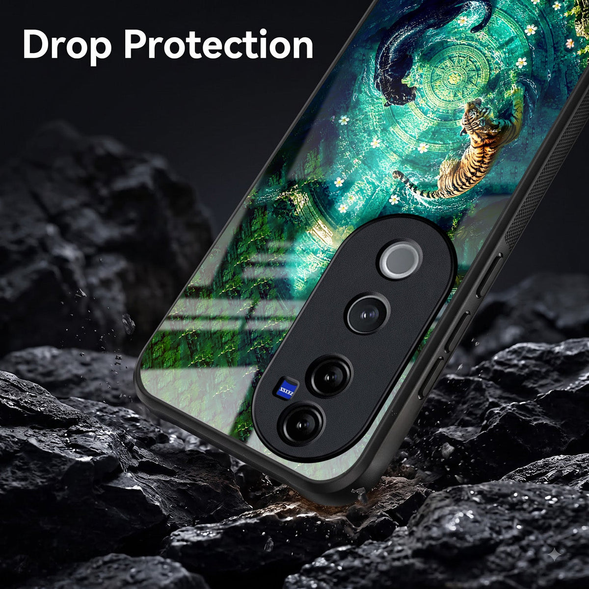Vivo V40 Pro 5G Tiger & Panther Mystic Acrylic Glass Back Case