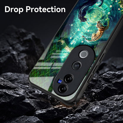 Vivo V40 Pro 5G Tiger & Panther Mystic Acrylic Glass Back Case