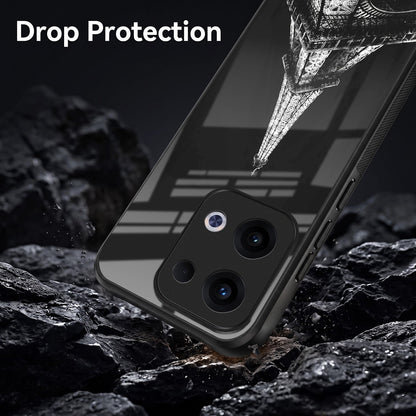 Oppo Reno 13 5G Premium Acrylic Shockproof Glass Back Case (Eiffel Tower)