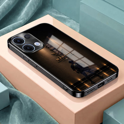 Oppo Reno 13 5G Indian Navy Marcos Black Electroplated Glass Phone Back Case