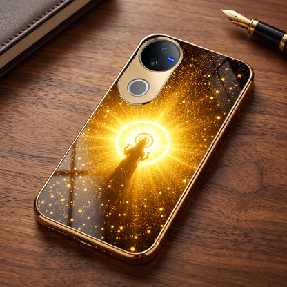 Vivo V50 5G Lakshmi Sacred Gold Electroplated Glass Phone Back Case