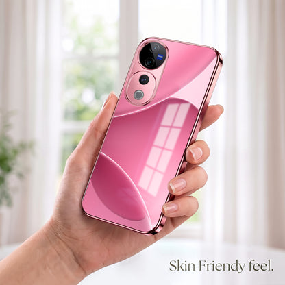Vivo V40 Pro 5G Luxury Glossy Wave Pink Electroplated Glass Phone Back Case