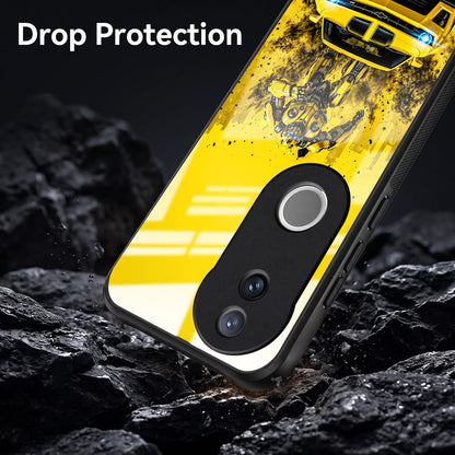 Vivo V50 5G Yellow Transformers Car Acrylic Glass Back Case