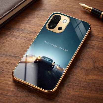 OnePlus 13s 5G Porsche Luxury Gold Electroplated Glass Phone Back Case