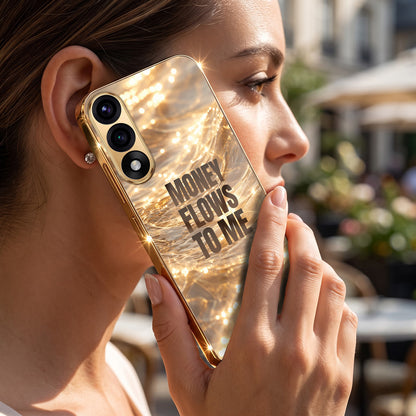 Oneplus Nord 5 5G Money Flows To Me Gold Electroplated Glass Phone Back Case