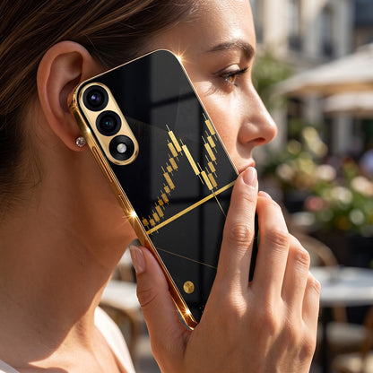 Oneplus Nord 5 5G Trading Candles Gold Electroplated Glass Phone Back Case