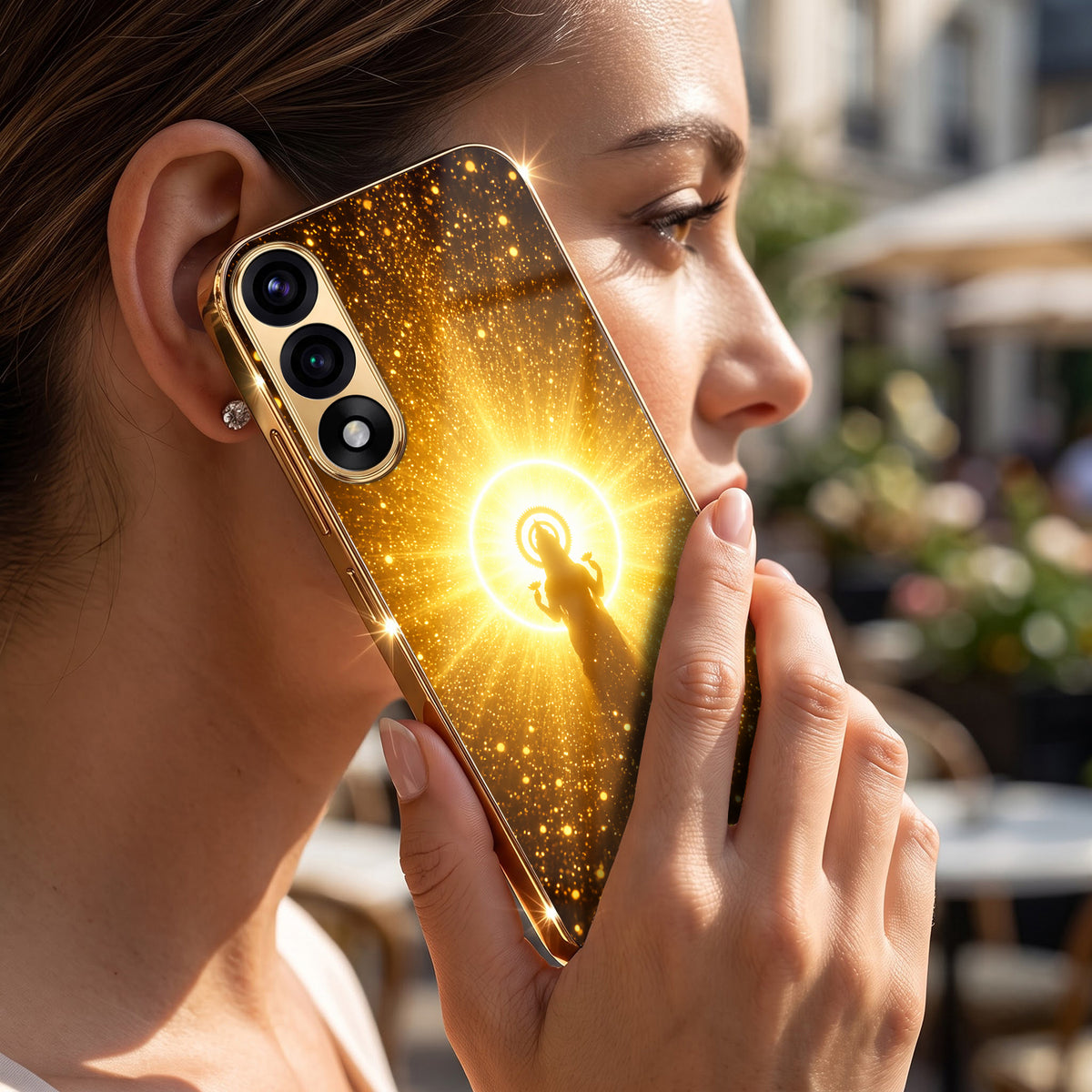 Oneplus Nord 5 5G Lakshmi Sacred Gold Electroplated Glass Phone Back Case