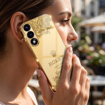 Oneplus Nord 5 5G Rolex Crown Gold Electroplated Glass Phone Back Case