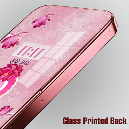 Vivo T5x 5G Luxury Radhe Radhe 11:11 Pink Electroplated Glass Phone Back Case