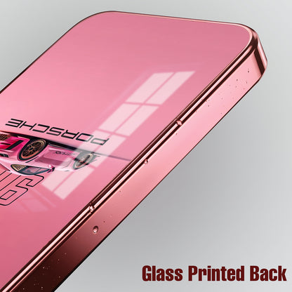 Redmi Note 15 Pro+ 5G Luxury Porsche 911 Pink Electroplated Glass Phone Back Case
