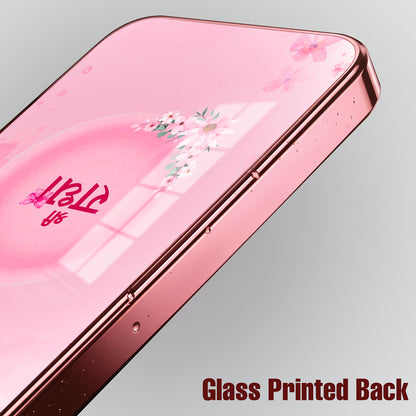 Redmi Note 15 Pro+ 5G Luxury Shree Radha Pink Electroplated Glass Phone Back Case