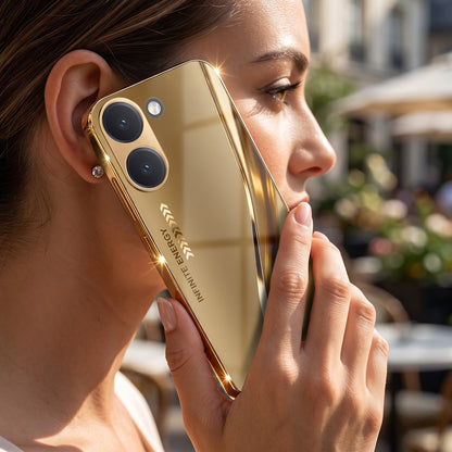 Poco X8 Pro 5G Luxury Infinity Energy Gold Electroplated Glass Phone Case