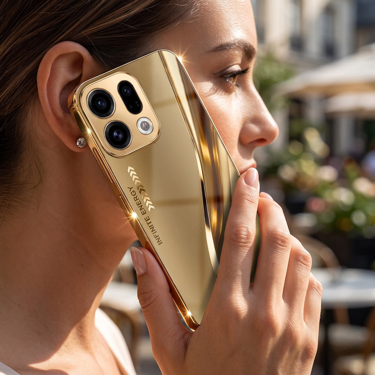 Oppo Find X9 5G Luxury Infinity Energy Gold Electroplated Glass Phone Case