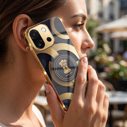 OnePlus 13s 5G Royal Emblem Gold Electroplated Glass Phone Back Case