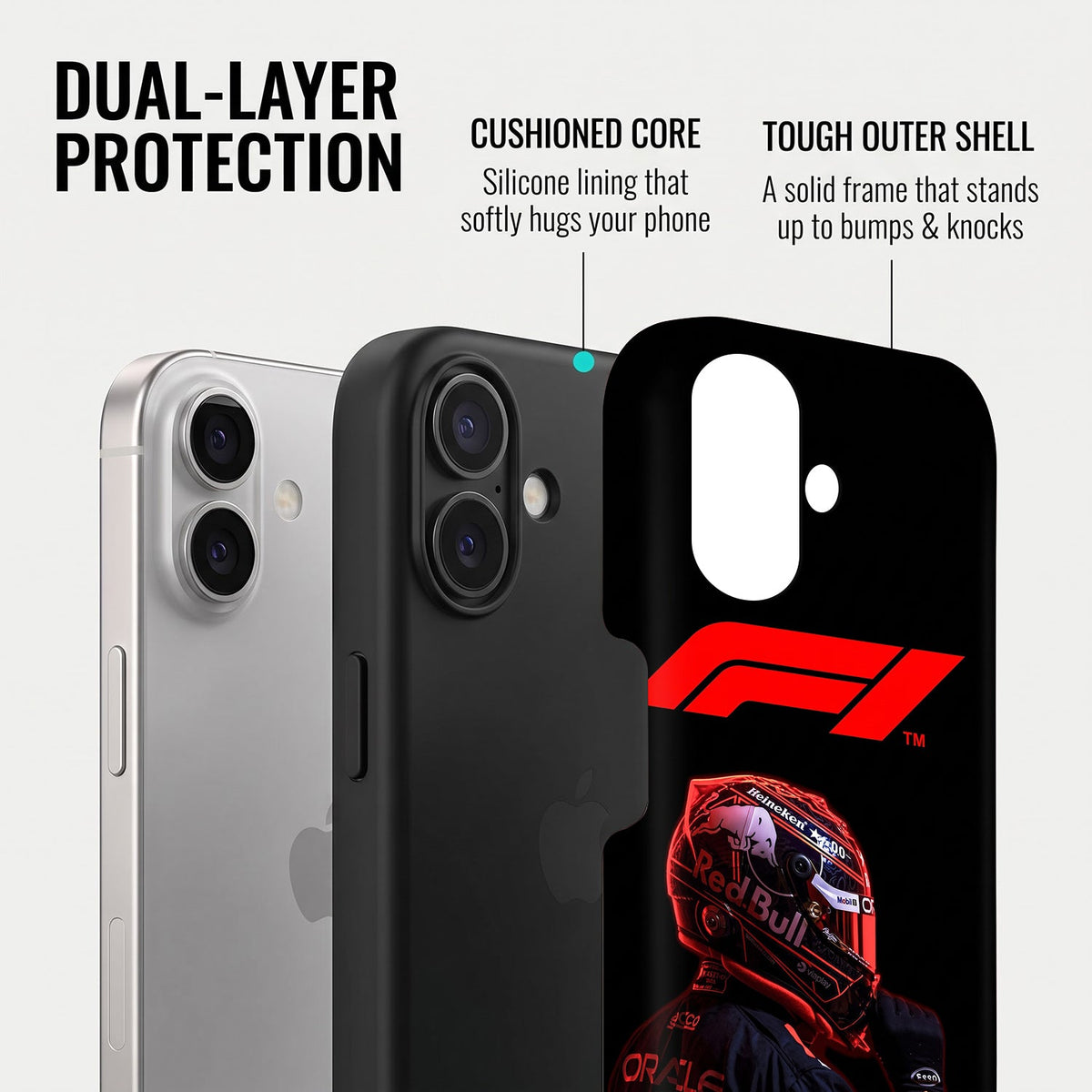 iPhone 16 5G F1 Racing Car Driver Protective Cases