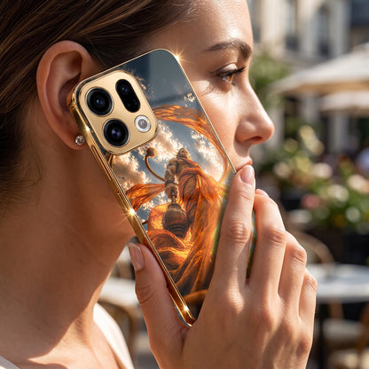 Oppo Find X9 5G Divine Hanuman Gold Electroplated Glass Phone Back Case