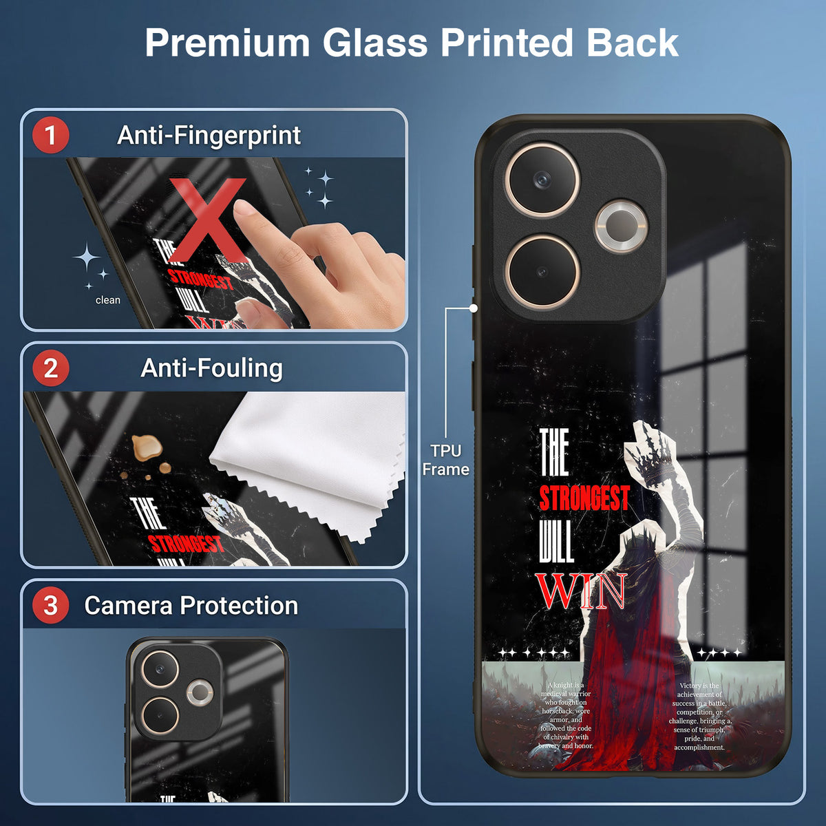 Oppo A5 Pro 5G The Strongest Will Win Acrylic Glass Back Case