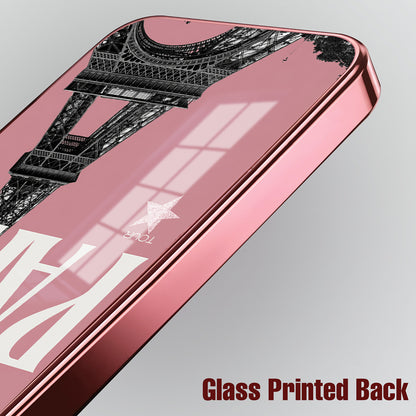 Vivo V40 Pro 5G Luxury Paris Tower Pink Electroplated Glass Phone Back Case
