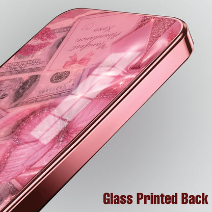 Vivo V70 5G Luxury Dollar Butterfly Pink Electroplated Glass Phone Back Case