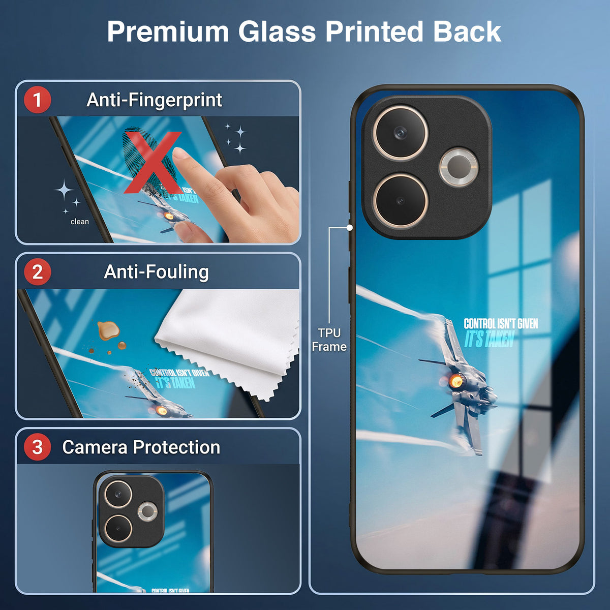 Oppo A5 Pro 5G Fighter Jet Control Acrylic Glass Back Case