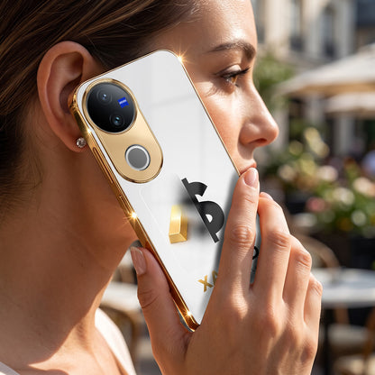 Vivo V50 5G Luxury XAU/USD Gold Electroplated Glass Phone Back Case