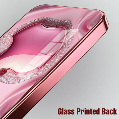 Vivo V40 Pro 5G Luxury Apple Logo Pink Electroplated Glass Phone Back Case