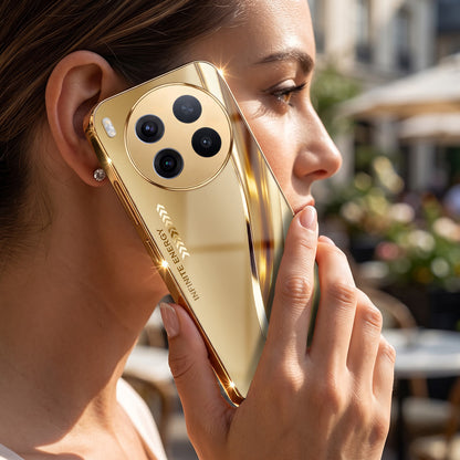 Vivo X300 Pro 5G Luxury Infinity Energy Gold Electroplated Glass Phone Case