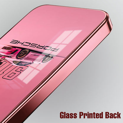 Vivo V70 5G Luxury Porsche 911 Pink Electroplated Glass Phone Back Case
