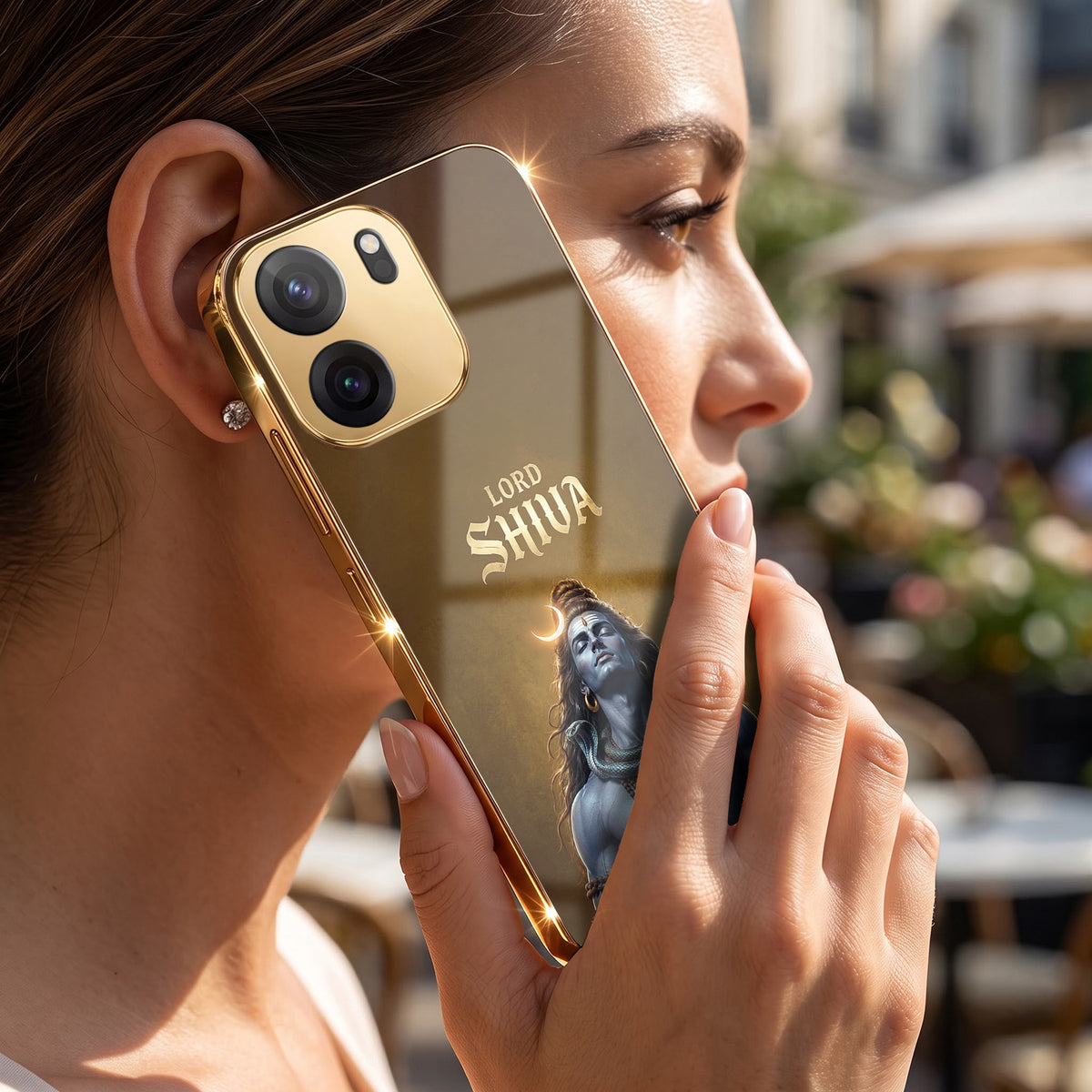 OnePlus Nord CE6 5G Lord Shiva Gold Electroplated Glass Phone Back Case
