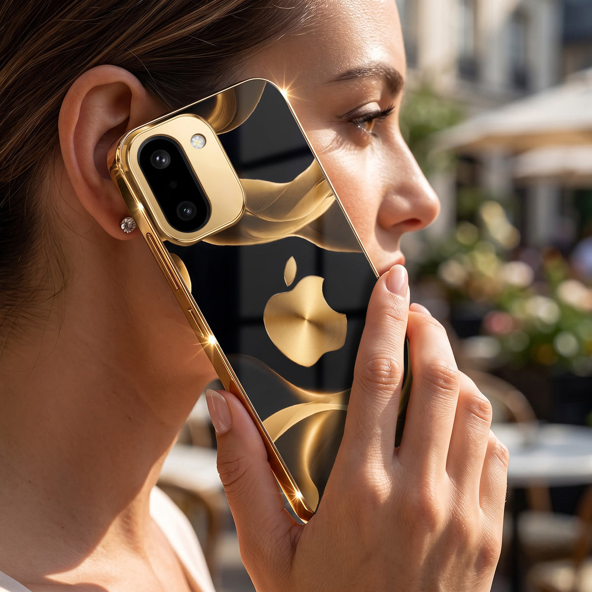 OnePlus 15R 5G Luxury Wave Gold Electroplated Glass Phone Back Case