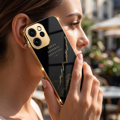 Oppo Reno 15 Pro Mini 5G Focus Gold Electroplated Glass Phone Back Case