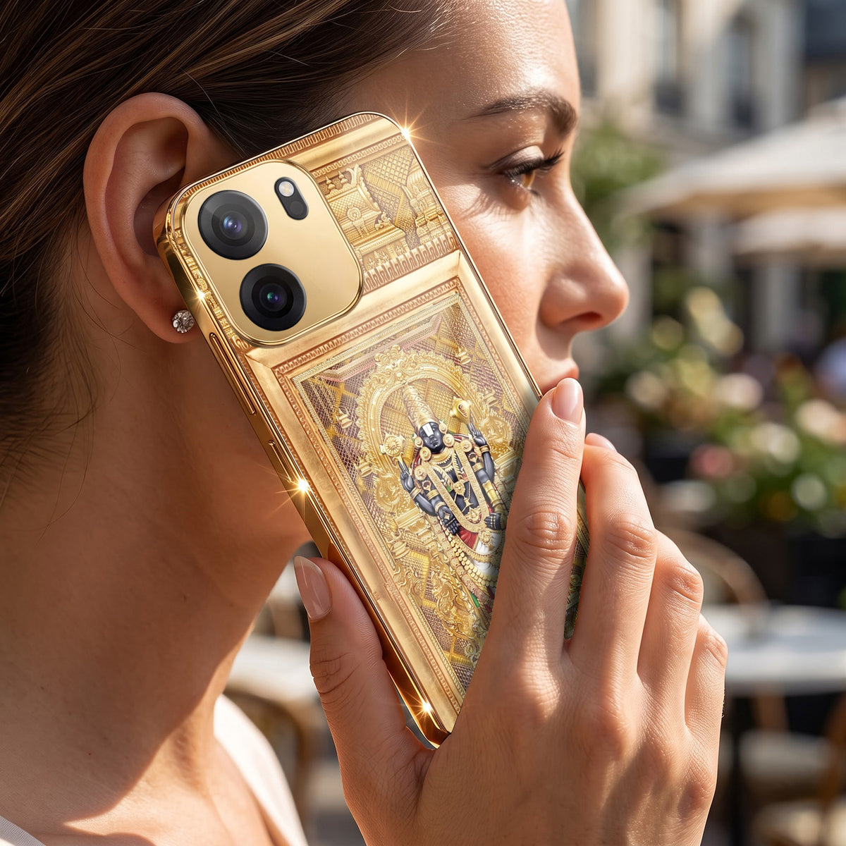 OnePlus Nord CE6 5G Premium Heritage Gold Electroplated Glass Phone Back Case