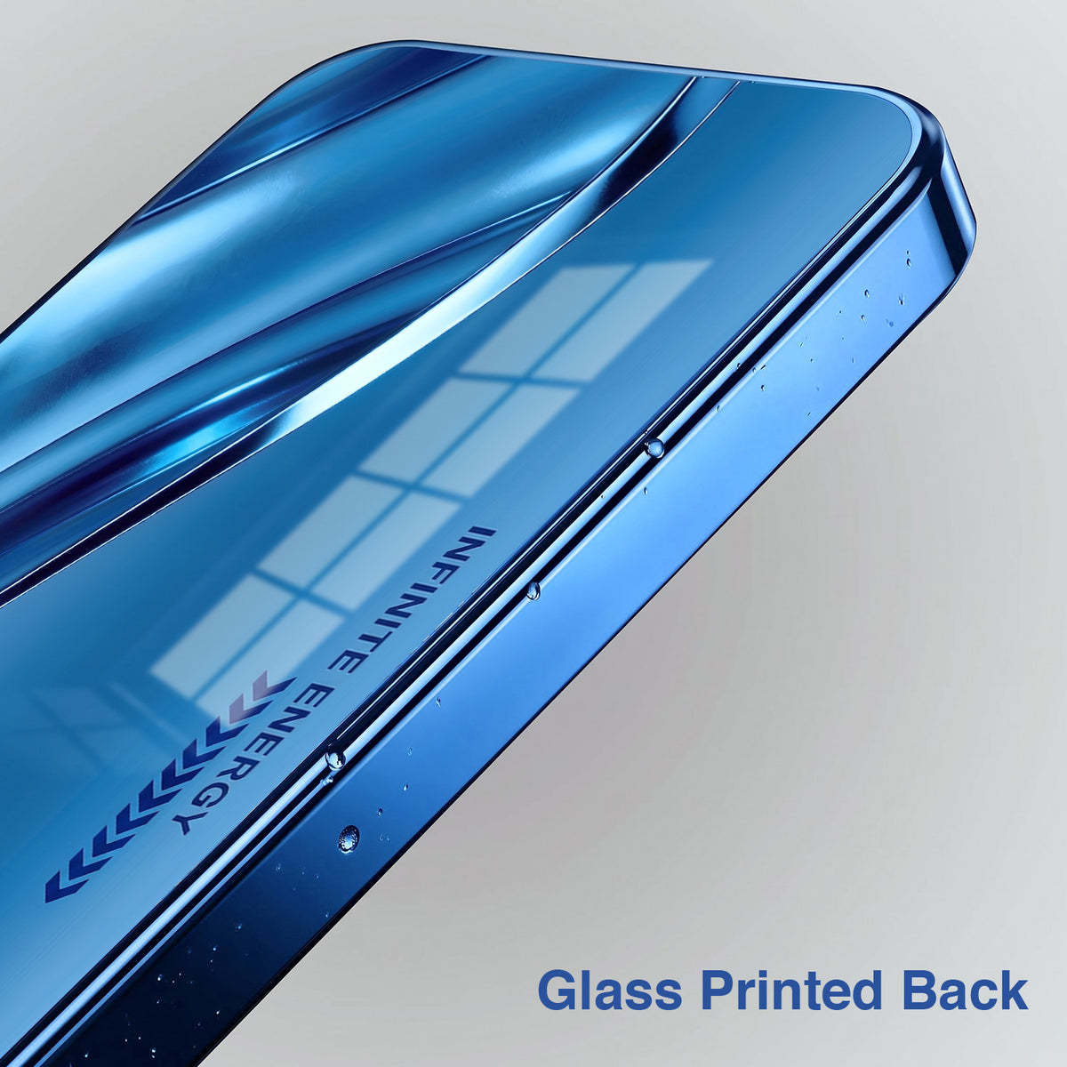 Vivo V70 FE 5G Luxury Infinity Energy Blue Electroplated Glass Phone Back Case