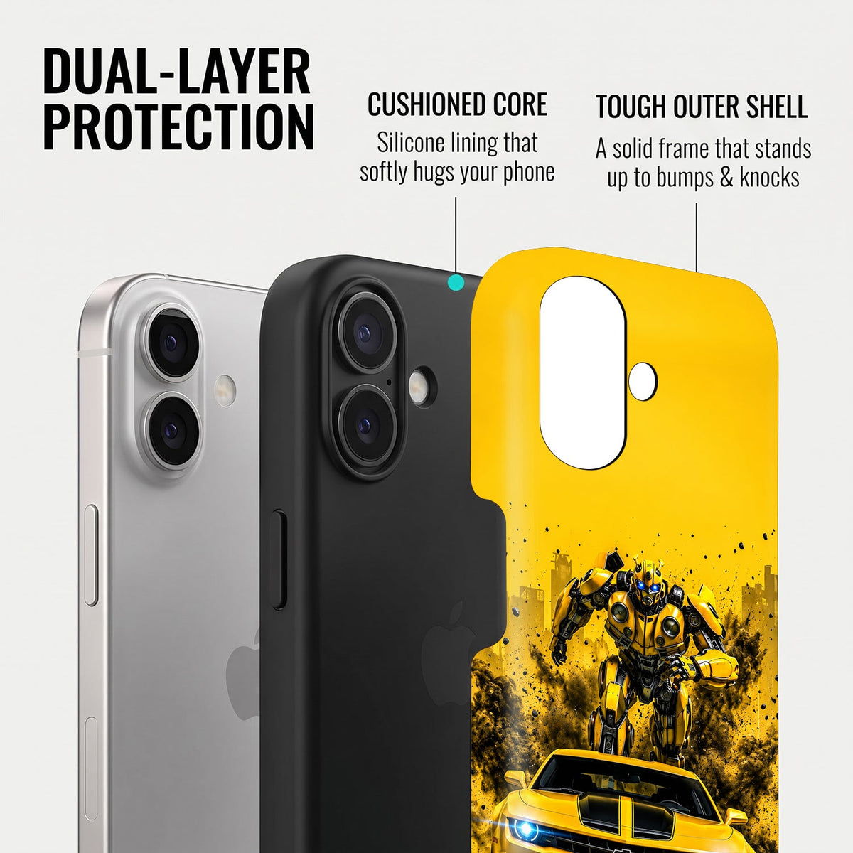 iPhone 16 5G Yellow Transformers Car Protective Case