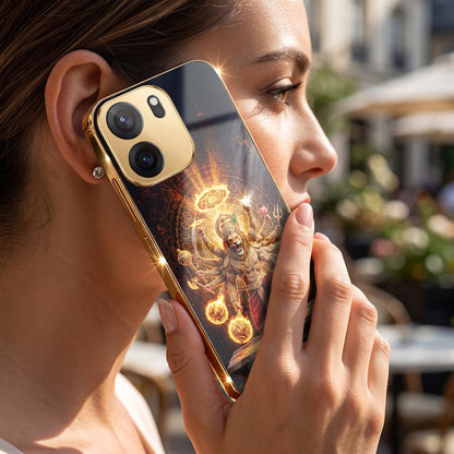 OnePlus Nord CE6 5G Lord Narasimha Gold Electroplated Glass Phone Back Case