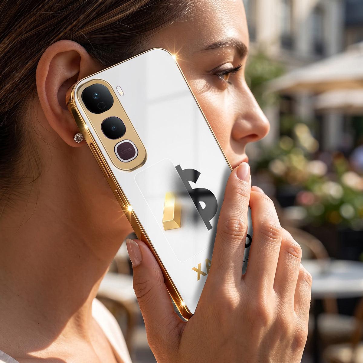 Vivo Y400 Pro 5G Luxury XAU/USD Gold Electroplated Glass Phone Back Case