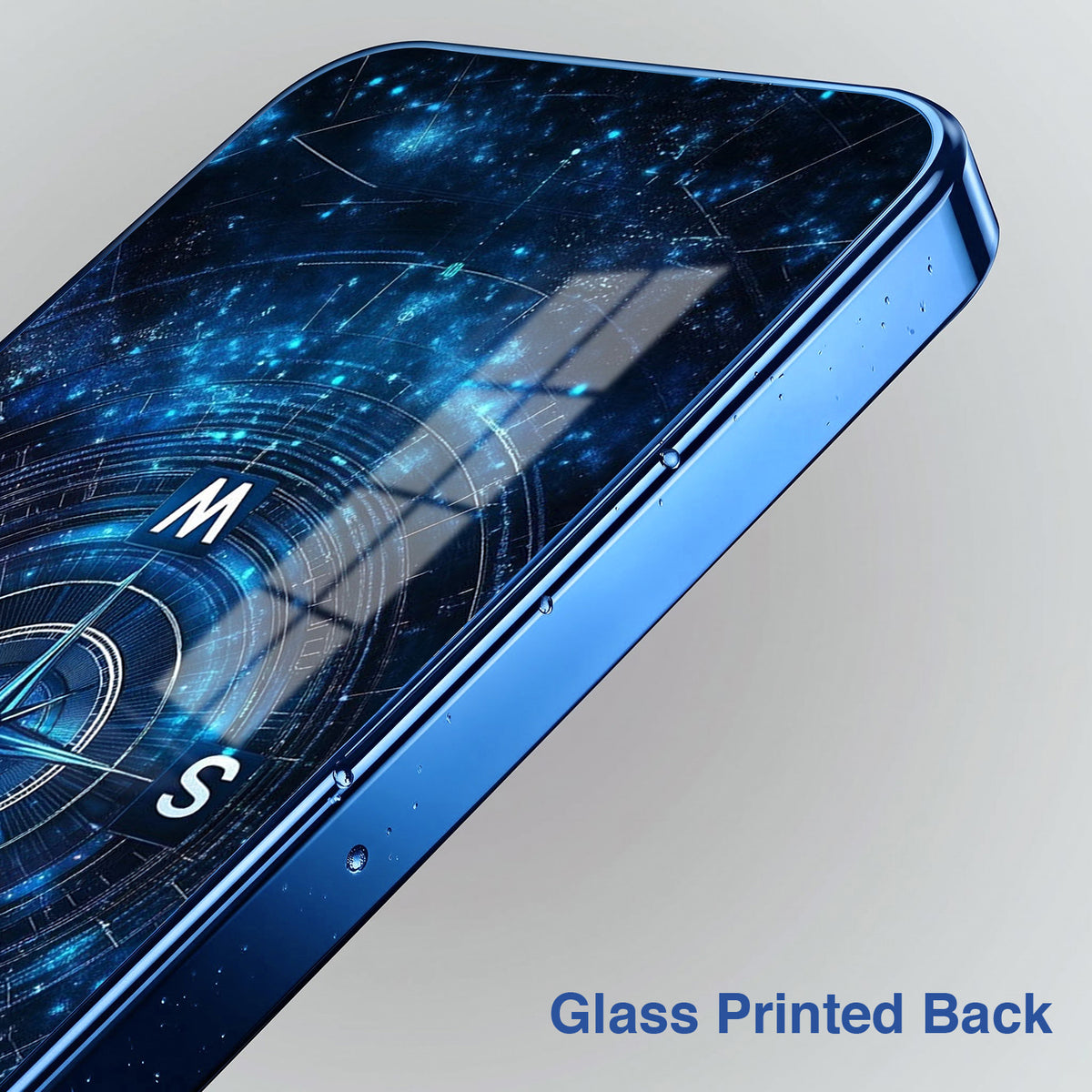 Vivo V70 FE 5G Astral Compass Blue Electroplated Glass Phone Back Case