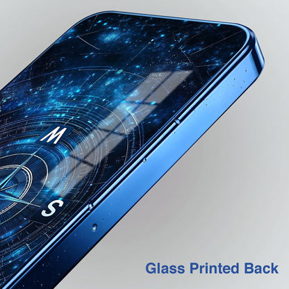 Vivo V70 FE 5G Astral Compass Blue Electroplated Glass Phone Back Case