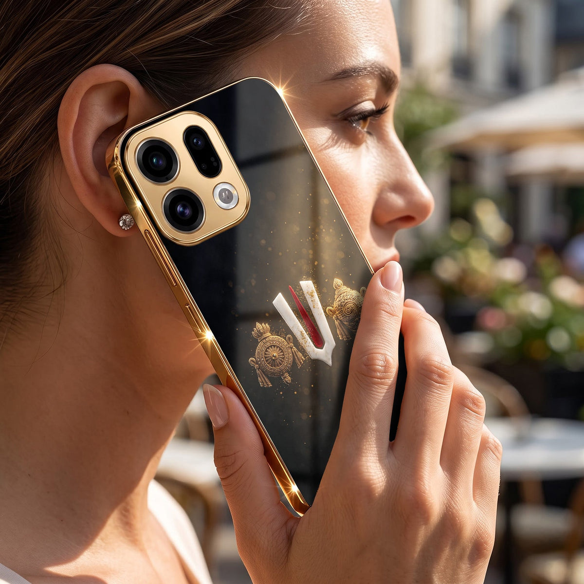 Oppo Find X9 5G Royal Heritage Edition Gold Electroplated Glass Phone Back Case