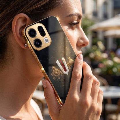 Oppo Find X9 5G Royal Heritage Edition Gold Electroplated Glass Phone Back Case