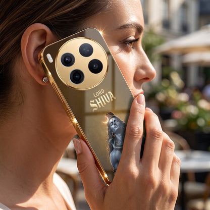 Vivo X300 Pro 5G Lord Shiva Gold Electroplated Glass Phone Back Case