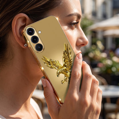 Samsung Galaxy A56 5G Golden Eagle Gold Electroplated Glass Phone Back Case