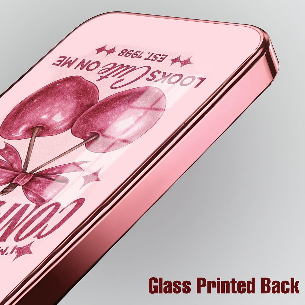 Samsung Galaxy A36 5G Luxury Cherry Bow Pink Electroplated Glass Phone Back Case