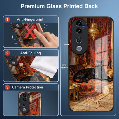 Vivo V40 Pro 5G Royal Black Panther Acrylic Glass Back Case