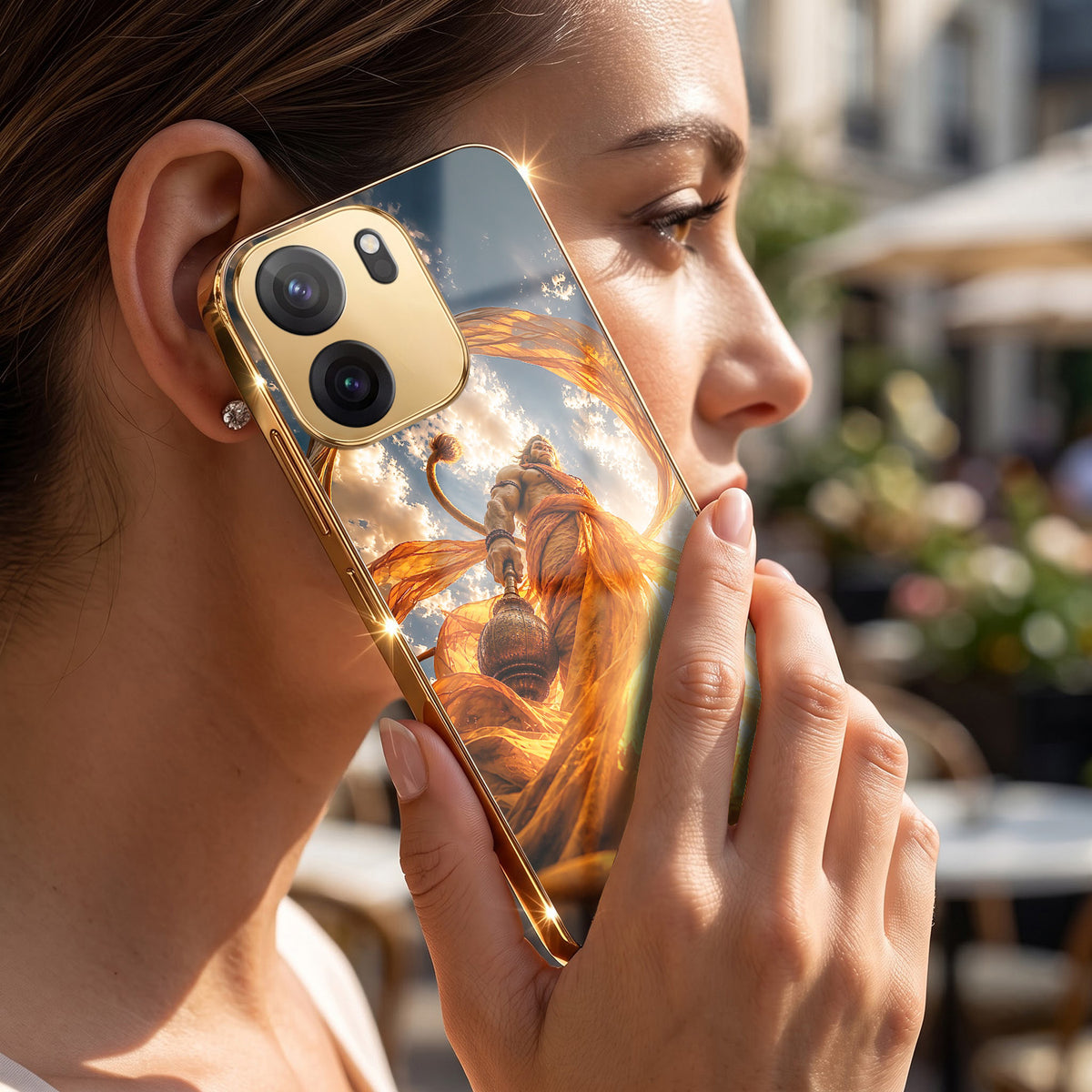 OnePlus Nord CE6 5G Divine Hanuman Gold Electroplated Glass Phone Back Case