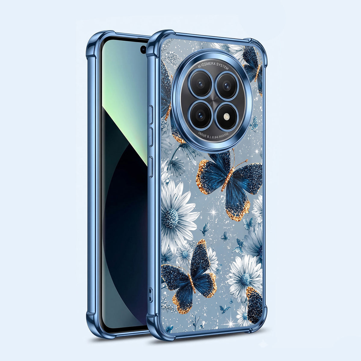 Oppo F29 5G Blue Butterfly Floral Airbags Printed Back Case