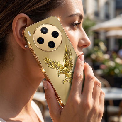 Vivo X300 5G Golden Eagle Gold Electroplated Glass Phone Back Case