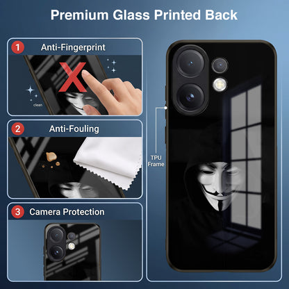 Vivo V60 5G Premium Acrylic Shockproof Glass Back Case (Dark Hacker)