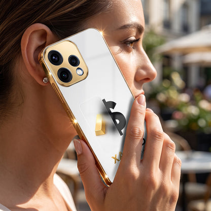 Oppo Reno 15 5G Luxury XAU/USD Gold Electroplated Glass Phone Back Case